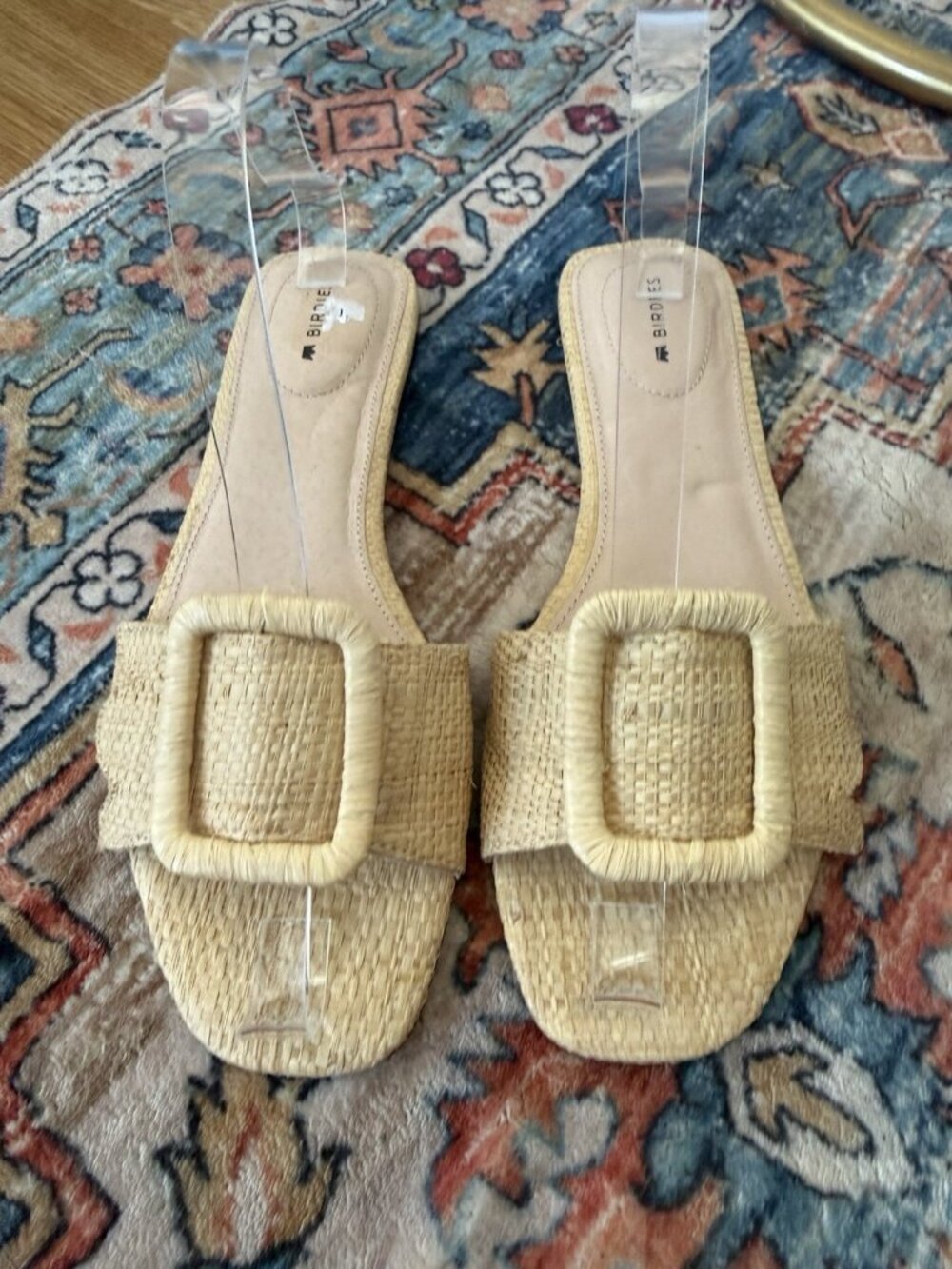 Birdies The Kiwi Natural Raffia Slide Sandals Buckle Woven Slip On Shoe 7.5 NEW - Picture 6 of 12